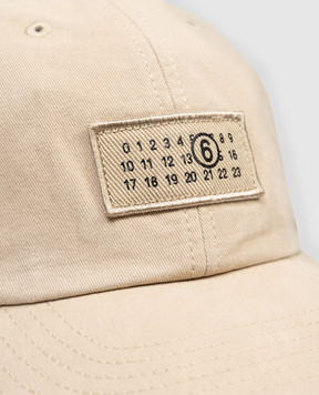 Maison Margiela MM6 Дитяча бежева кепка з нашивкою емблеми M61030MM05S