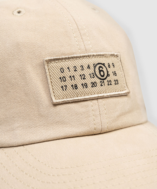 Maison Margiela MM6 Дитяча бежева кепка з нашивкою емблеми M61030MM05S зображення 3