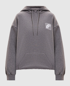 Maison Margiela MM6 Сіре худі з брендовим принтом S62GU0151S25337