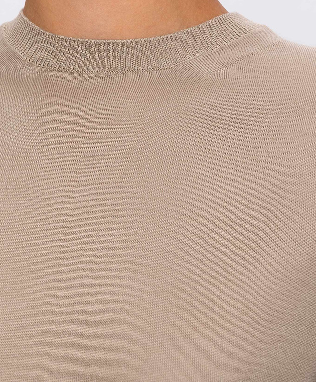Max Mara Бежевый топ ACETI из шелка и кашемира MXMACETI изображение 5