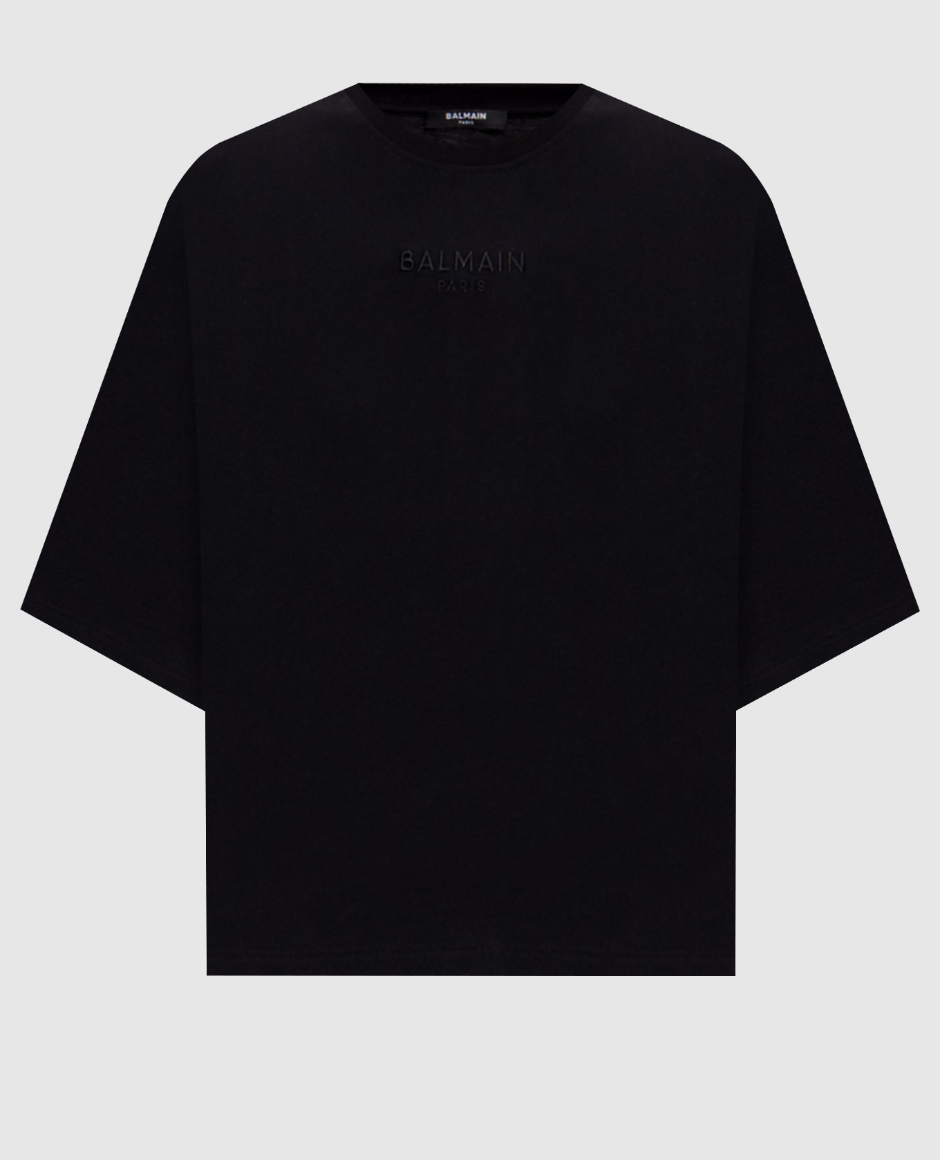 Черная укороченная футболка с вышивкой логотипа