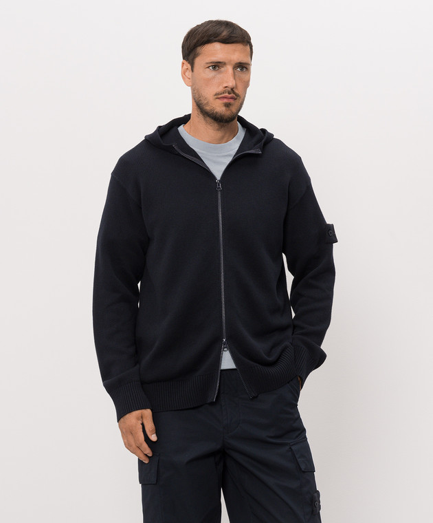 Stone Island Синя спортивна куртка з кашеміром L2S155100064S00FA зображення 2