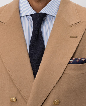 Brunello Cucinelli Синий галстук из шелка в узор MY8650018