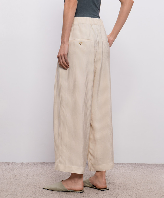 UMA WANG Бежеві штани Poetic в смужку UW3011 зображення 3