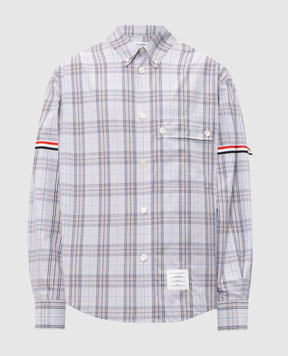 Thom Browne Сорочка в клітинку з нашивкою логотипа MWL430OF1098