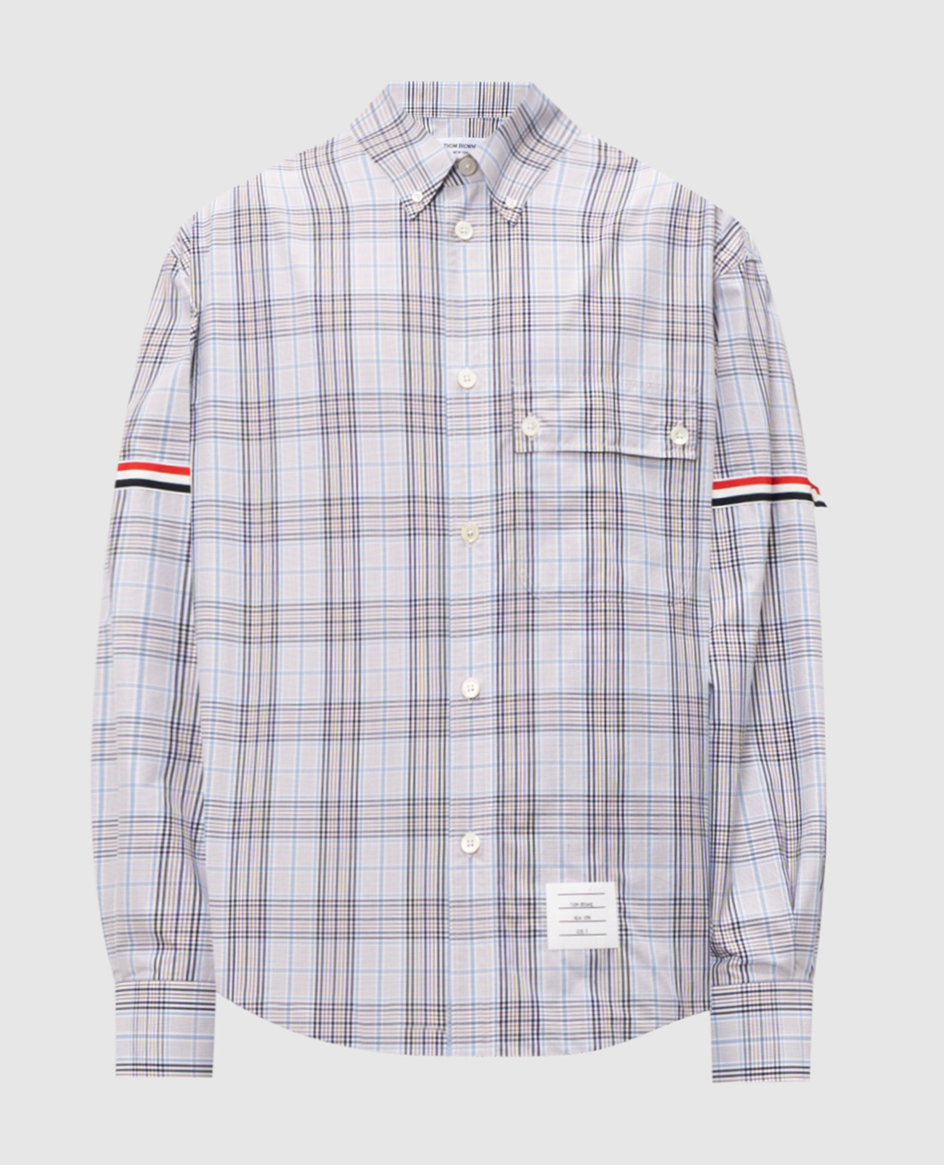 Рубашка в клетку с нашивкой логотипа