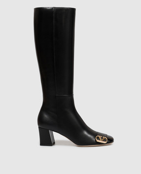 Valentino Черные кожаные сапоги VLogo 9W2S0PT6KLD