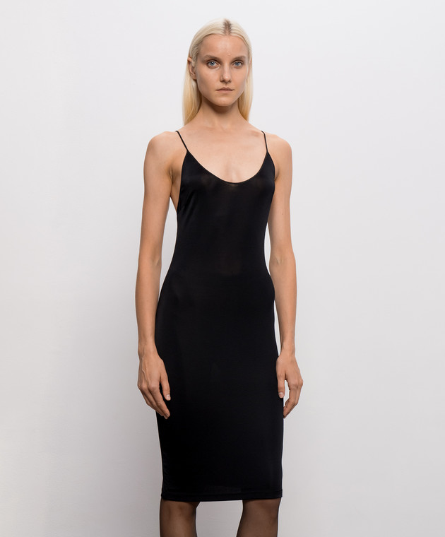 Saint Laurent Чорна сукня з відкритою спиною 868281Y38DS зображення 3