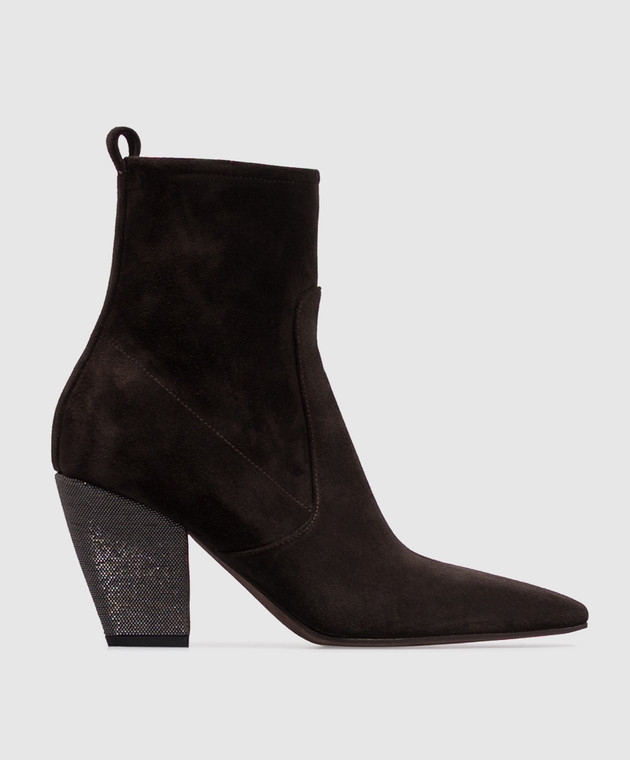 Brunello Cucinelli Коричневые замшевые казаки MZSFC2600