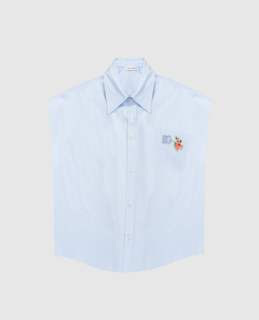 Dolce&Gabbana Дитяча блакитна сорочка з монограмою L56S34FU5Y456
