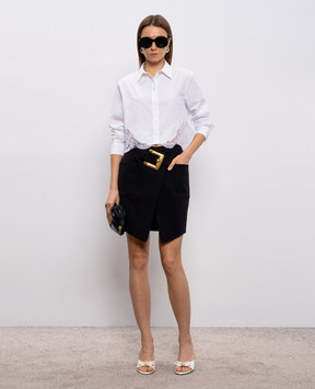 Versace Белая укороченная рубашка с кружевом 10226311A13878