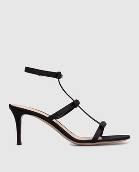 Gianvito Rossi Чорні босоніжки з емблемою G3274370RIC