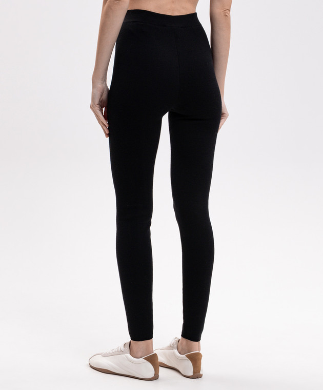 Sporty & Rich Черные леггинсы из шерсти PA09682315BA01 изображение 3