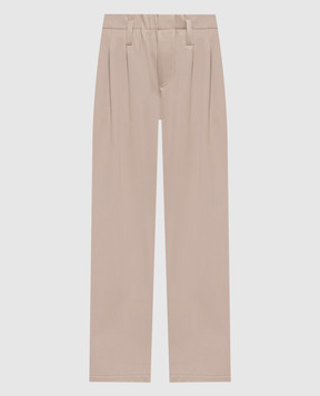 Brunello Cucinelli Бежеві штани з ланцюжком MP126P9295