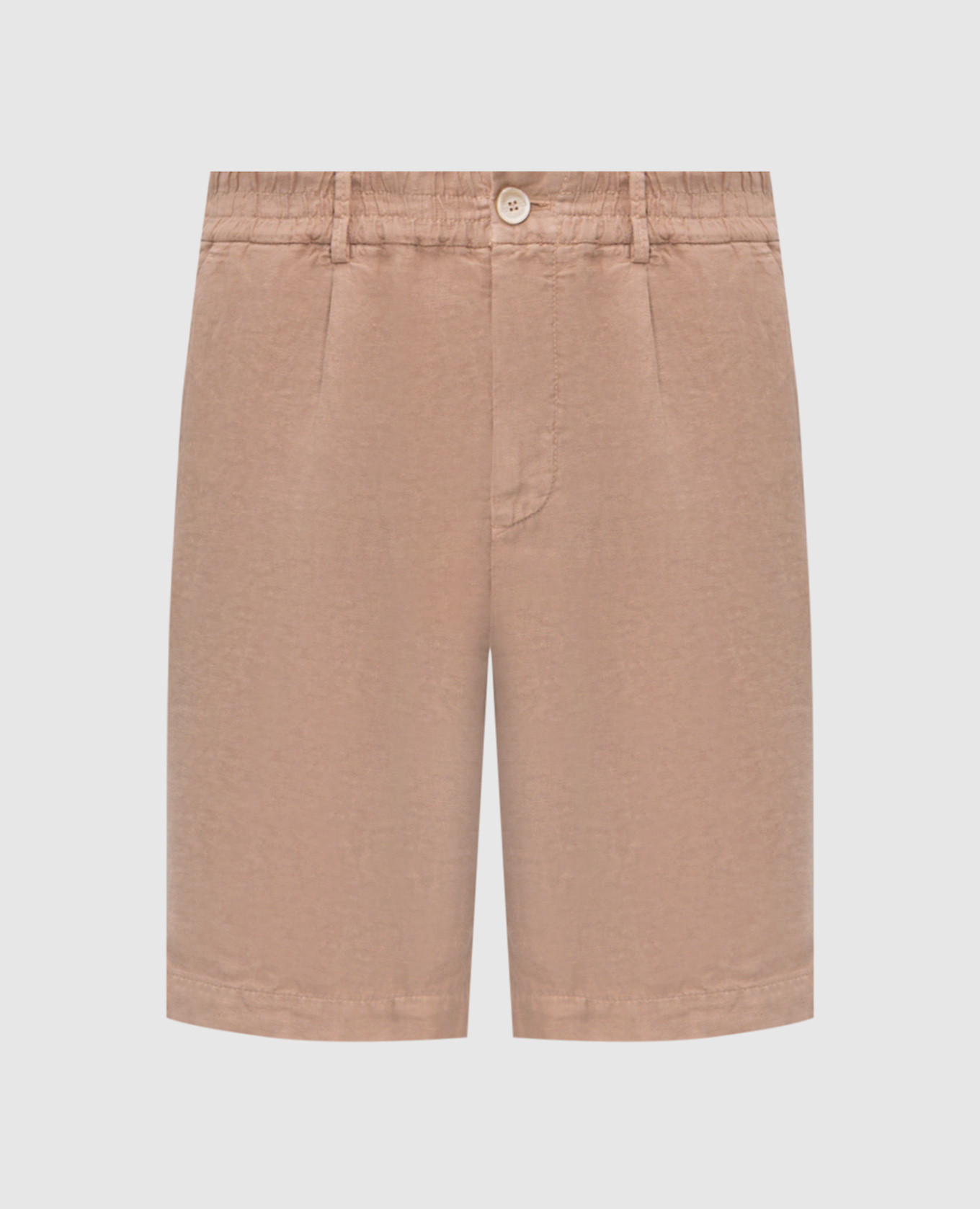

Коричневые шорты из льна, Коричневый, Шорты