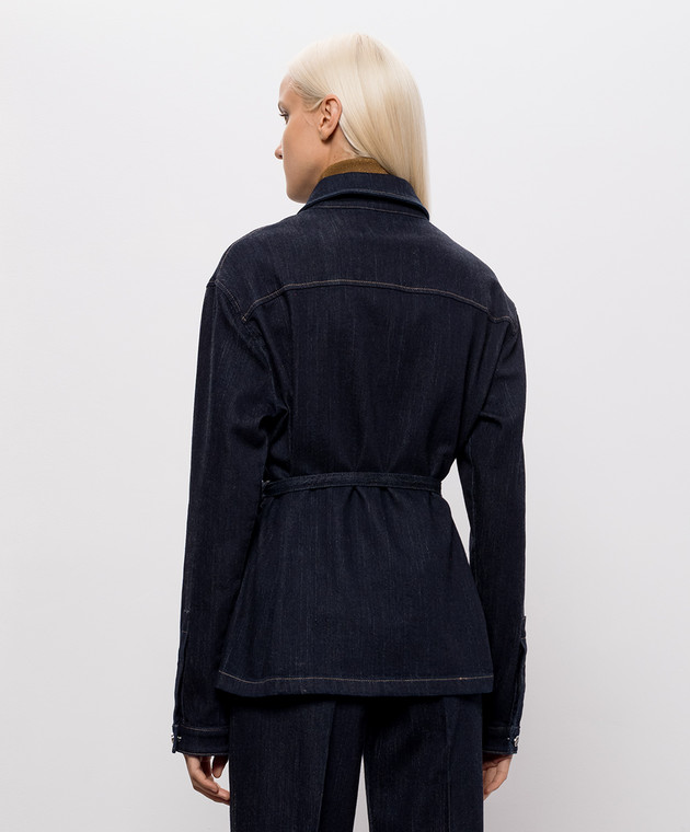 Kiton Синяя куртка с поясом DJ61402K0500L изображение 4