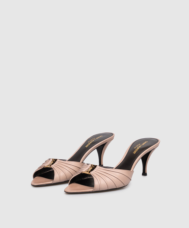 Saint Laurent Бежеві шкіряні мюлі BABYLONE 86112125V00 зображення 2