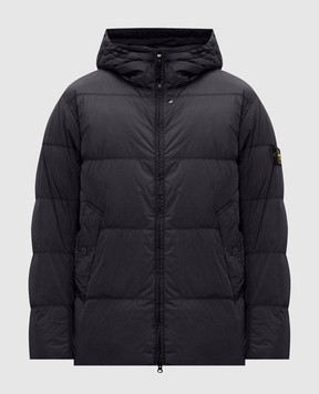 Stone Island Темно-синий пуховик с патчем логотипа L2S154100037S0A23