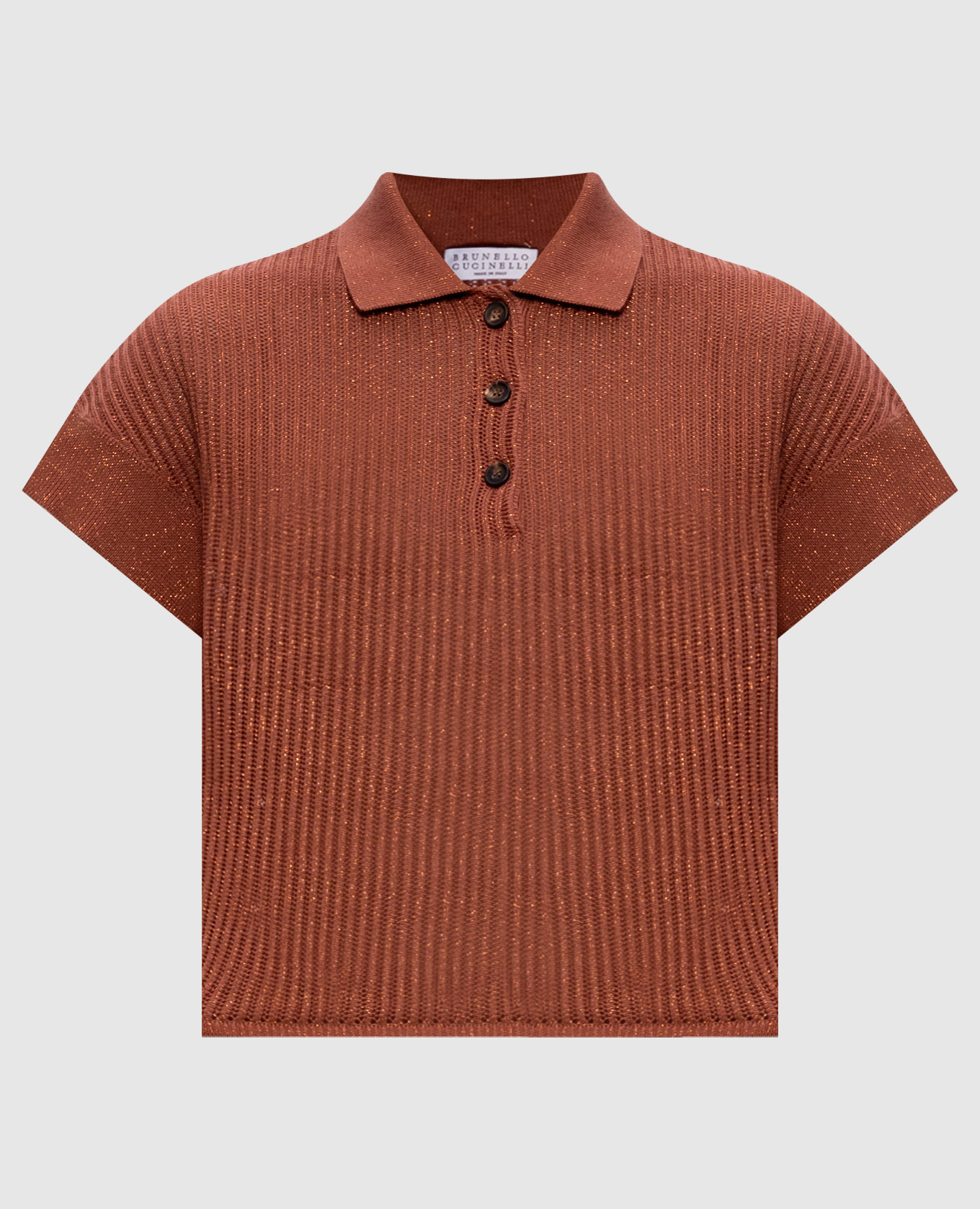 Терракотовое поло с люрексом