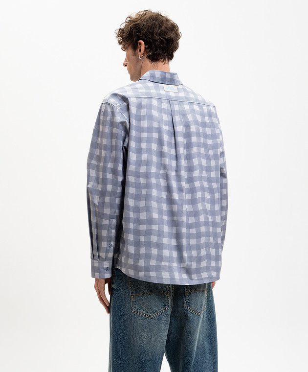 Axel Arigato Серая рубашка Distort Gingham в клеточку A3876001 изображение 4