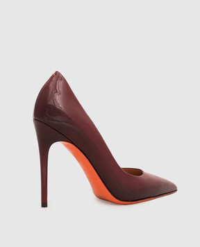 Santoni Бордові шкіряні лаковані туфлі WDCZ70944HIANVAA