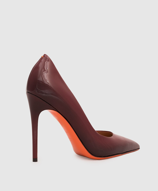Santoni Бордовые кожаные лакированные туфли WDCZ70944HIANVAA изображение 3