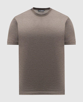 Dolce&Gabbana Коричневая футболка из шелка G8ST1TG7P0F