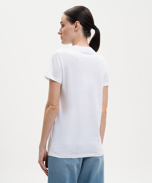 Max Mara Белая футболка SPADINO с принтом MXMSPADINO изображение 4