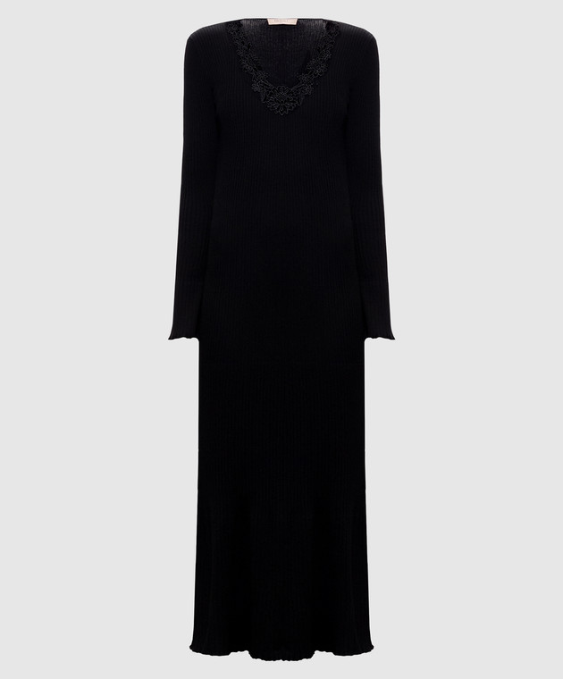 Twinset Чорна сукня з мереживом 262TT3043
