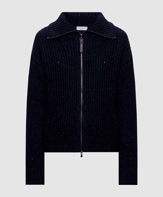 Brunello Cucinelli Синий кардиган с кашемиром и шелком MBM753506P