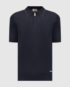 Enrico Mandelli Синє поло із шовку 3K066A5675