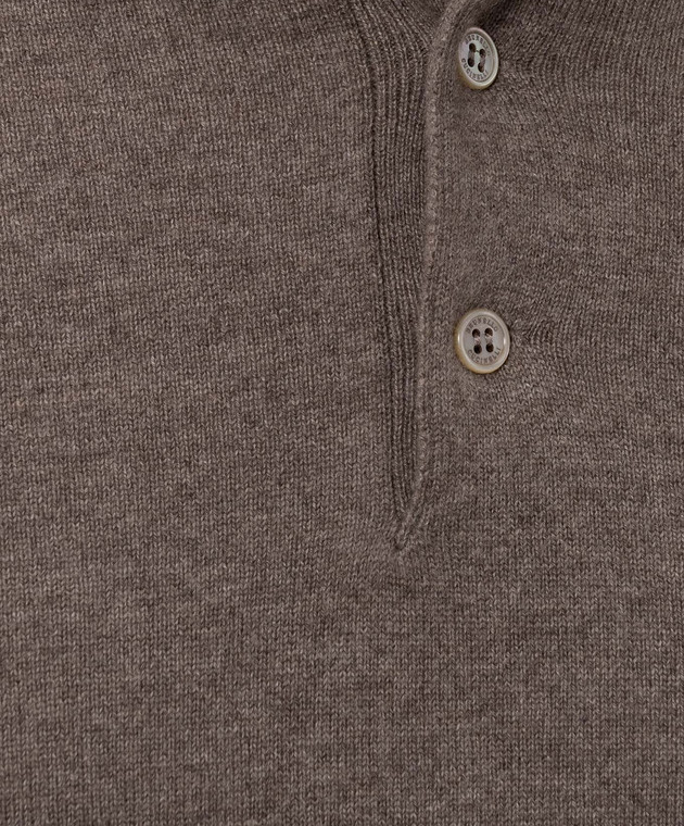 Brunello Cucinelli Поло из кашемира коричневого цвета M2200295 изображение 5