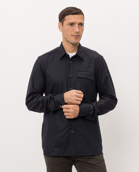 Kiton Синя сорочка з вовни UMCBUBAK0141I