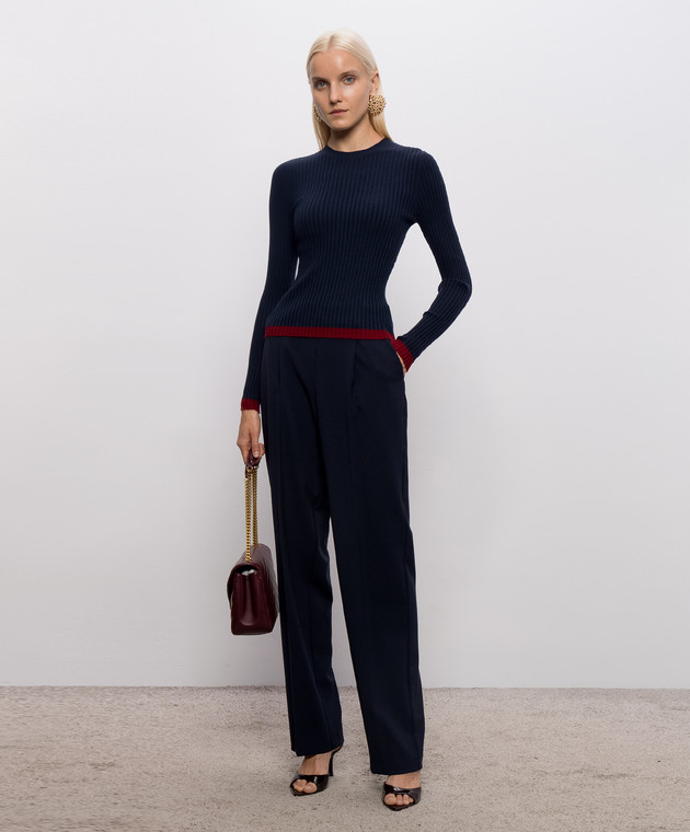 Twinset Синий джемпер с окантовкой 262AP3211 изображение 2