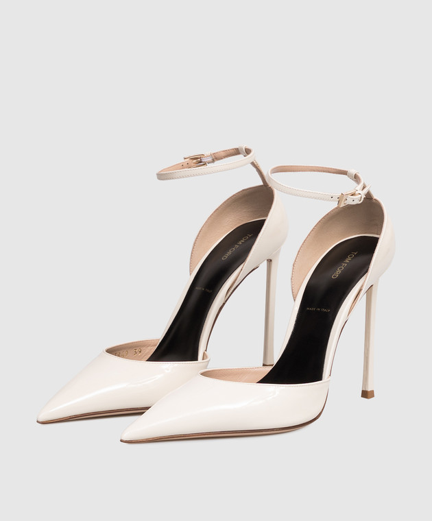 Tom Ford Кожаные лакированные босоножки цвета айвори VERTIGO W3849LCL072P изображение 2