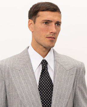 Dolce&Gabbana Чорна краватка із шовку в горох GT160EIS13O