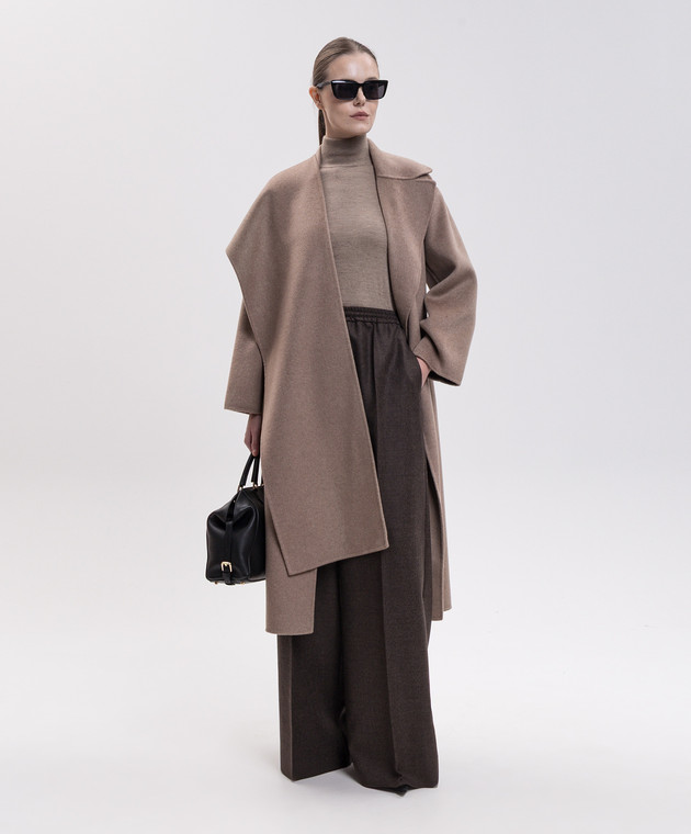 Max Mara Бежевое пальто CARISMA на запах из шерсти и кашемира SMMCARISMA изображение 2