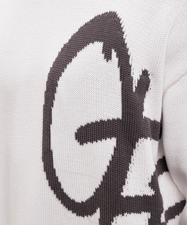 Off-White Білий светр з візерунком логотипа 44MHE20VS6K002 зображення 5