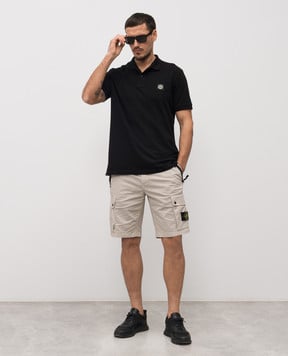 Stone Island Бежевые шорты-карго с логотипом L1S15L100019S0A10