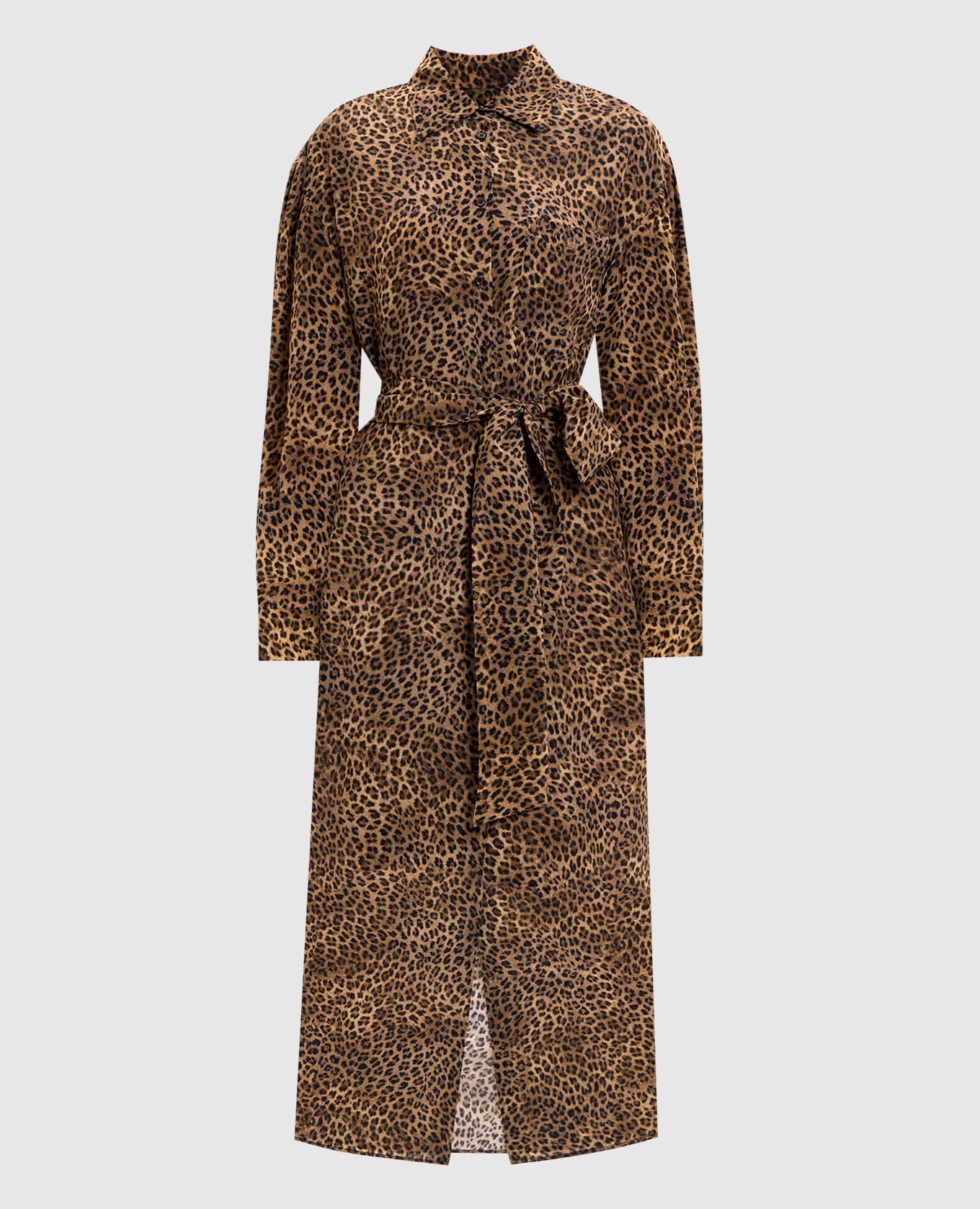 Коричневое платье-рубашка WKDDOLMEN в анималистичный принт