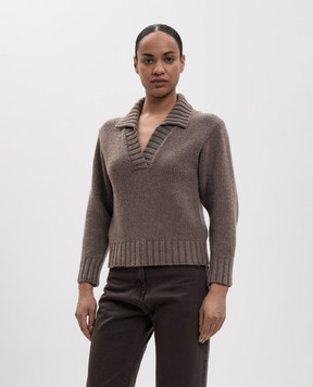 Magda Butrym Коричневий пуловер з кашеміру KNITWEAR16POLO243726
