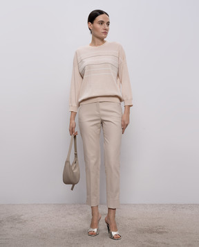 Peserico Бежевый джемпер с цепочкой мониль A99087F149234S