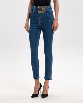 Balmain Синие джинсы скини с логотип патч HF1MF075DG08