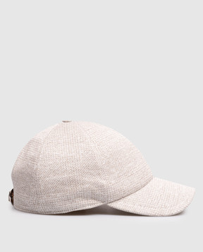 Stefano Ricci Сіра кепка з льоном та шовком у візерунок MCV61NV18FDN29HA