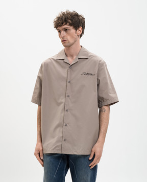 Off-White Серая рубашка с эмблемой Type Arrow 44XGG01FS26F005