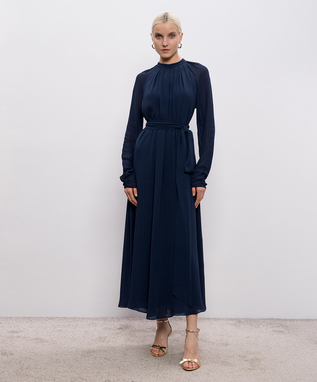 JOSEPH Синее платье миди Pinky в полоску JF009600 изображение 2