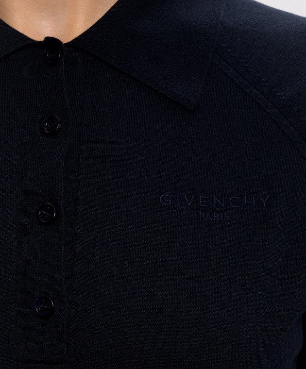 Givenchy Синее платье-поло с шелком BW22Y64ZUU изображение 5
