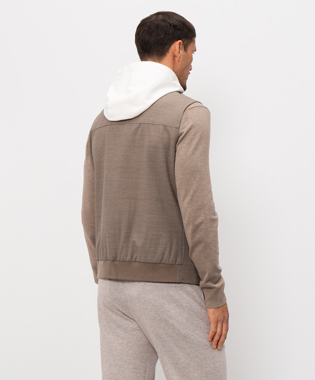 Pini Parma Коричневый жилет из шерсти VESTHOODTAU изображение 4