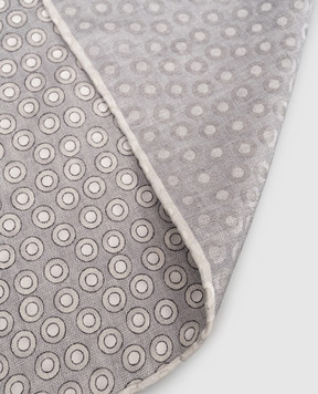 Brunello Cucinelli Сіра хустка-паше із шовку у візерунок горох MX8720091