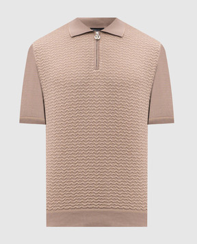 Stefano Ricci Коричневе поло із шовком у візерунок K212037P31F26193